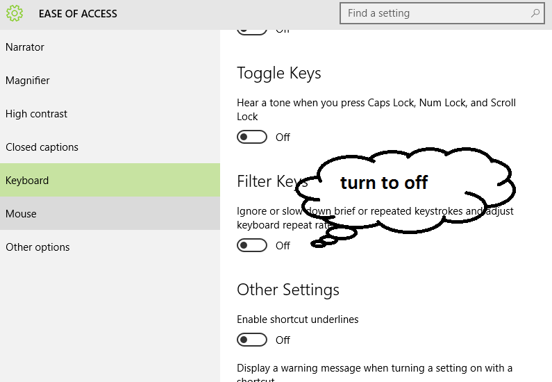 Backspace Key not working in Windows 10