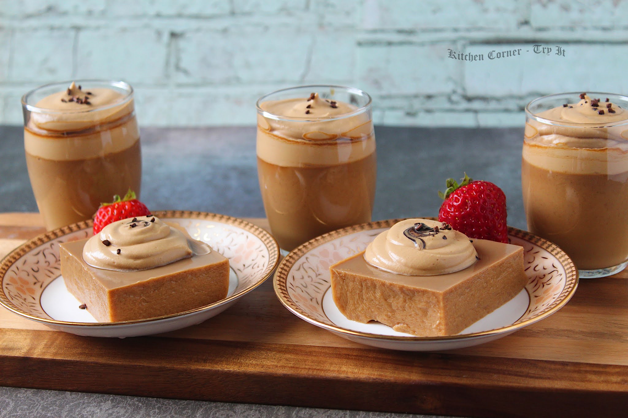 Easy Coffee Pudding With Whipped Dolgona Coffee