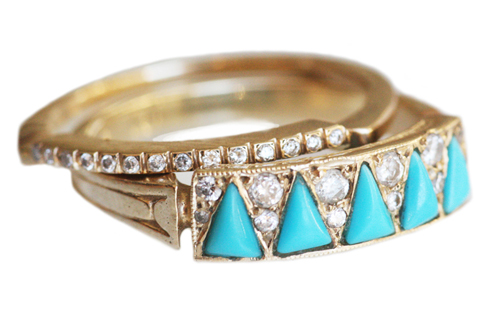 Labels jewelry mociun rings turquoise wedding