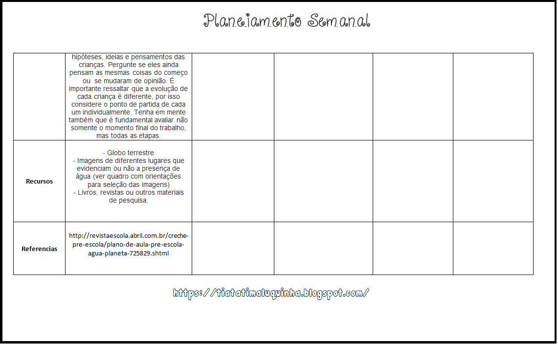 Modelo De Planejamento Semanal Com Planilha Editável Para Baixar 3551