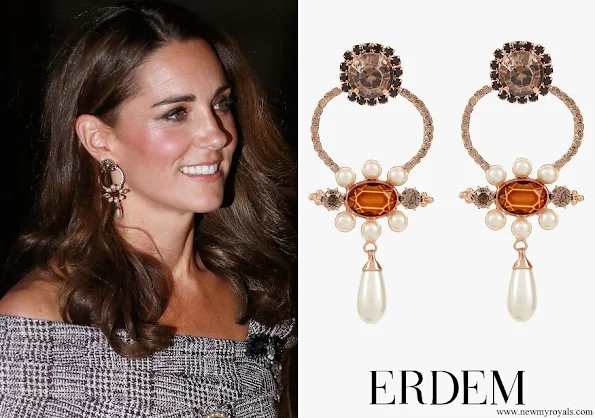 Kate Middleton Jewelery Erdem Floral Hoop Drop Earring