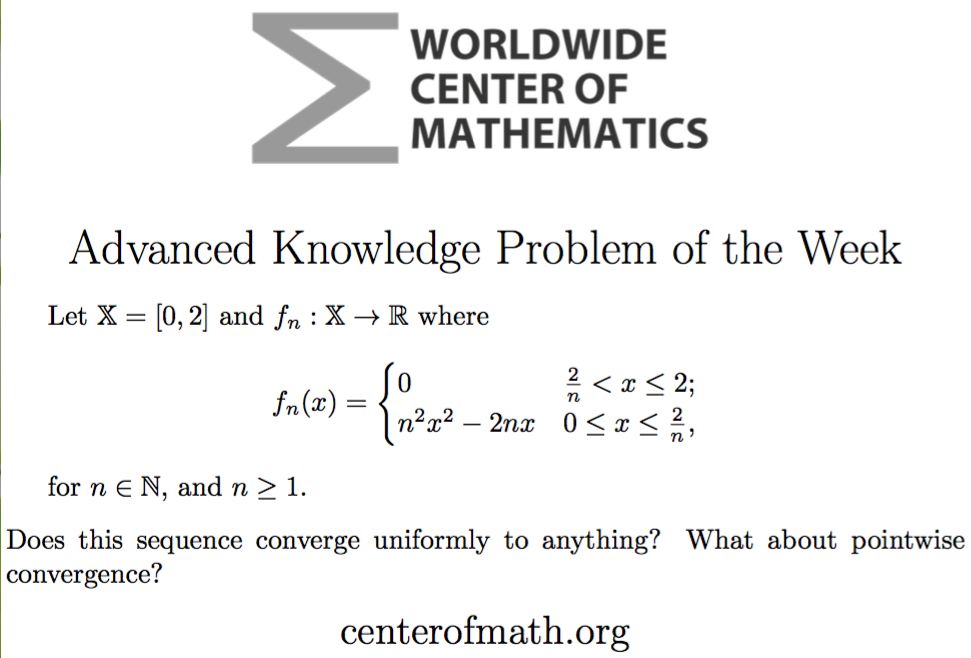 The Center of Math Blog: Advanced knowledge Problem of the Week: 6-14 ...
