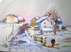 scenes winter watercolors making laura snowscene