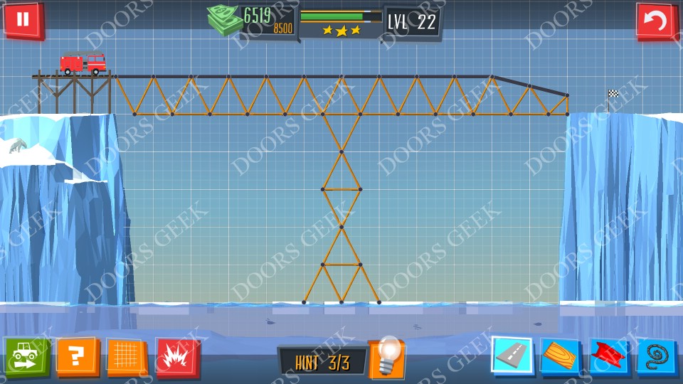 Build a Bridge! Level 22 Solutions Doors Geek
