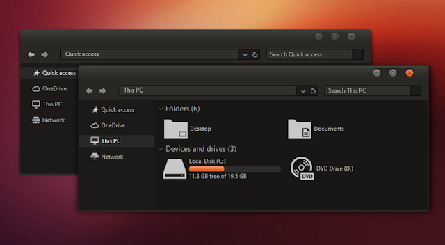 سمة Ubuntu Dark Theme
