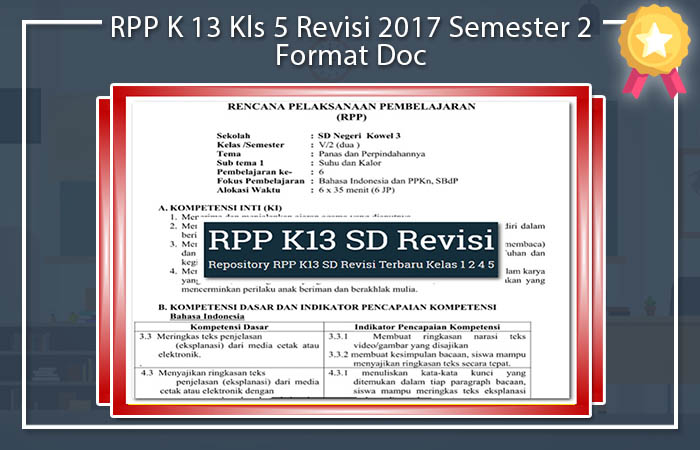 RPP K 13 Kls 5 Revisi 2017 Semester 2 Format Doc RPP K 13 Kls 5 Revisi 2017 Semester 2
