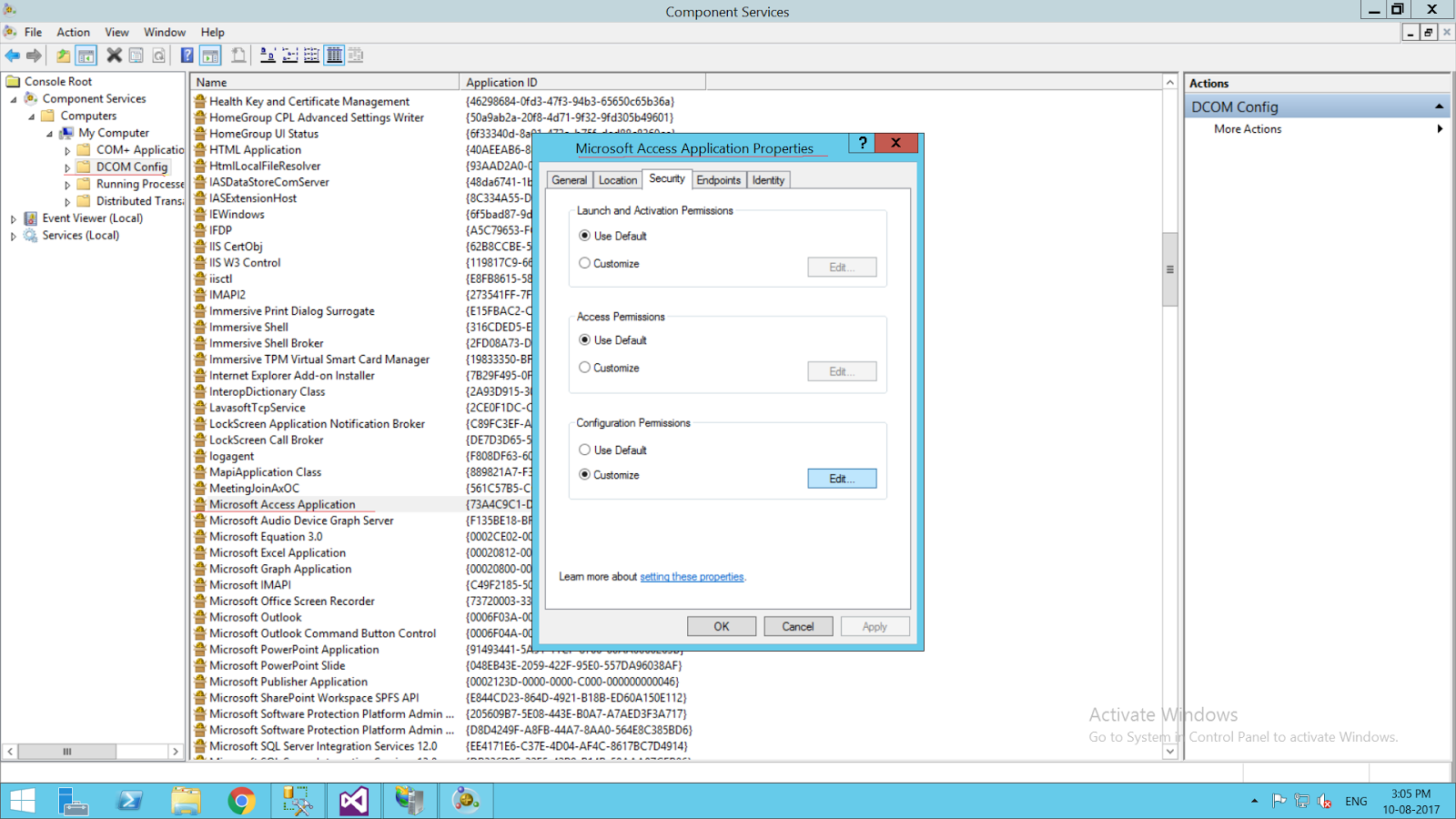 Exception from HRESULT 0x80070005 (E_ACCESSDENIED) Error 80070005