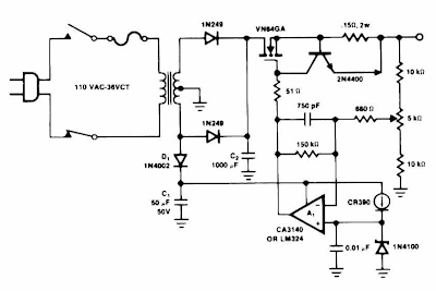 14 V 4 A BATTERY CHARGER/ POWER SUPPLY ELECTRONIC PROJECT DIAGRAM BASIC