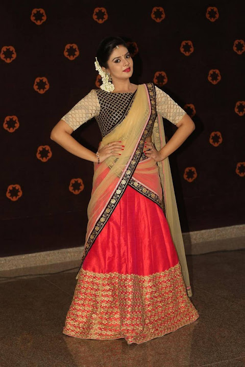 Srimukhi in half saree