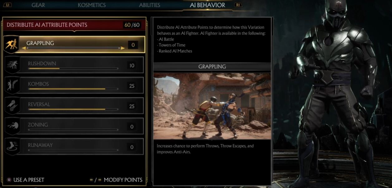 AI Fighter Settings for AFK Farm Mortal Kombat 11 MK11