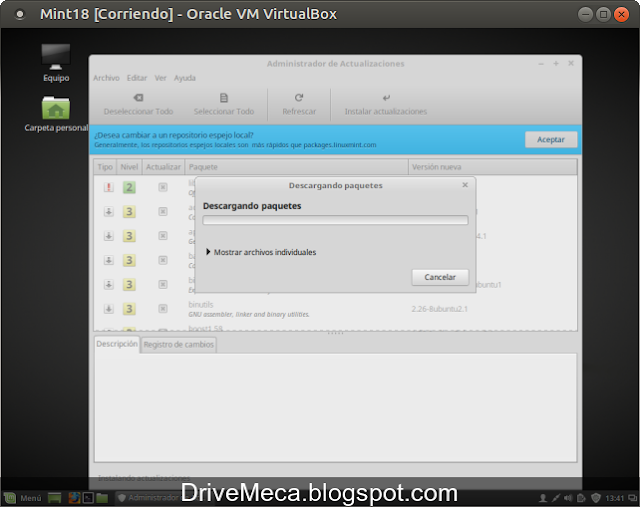 DriveMeca instalando Linux Mint Sarah paso a paso