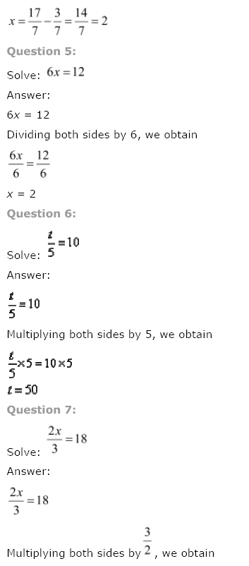 NCERT Solutions for Class 8 Maths Chapter 2 Linear Equations in One Variable