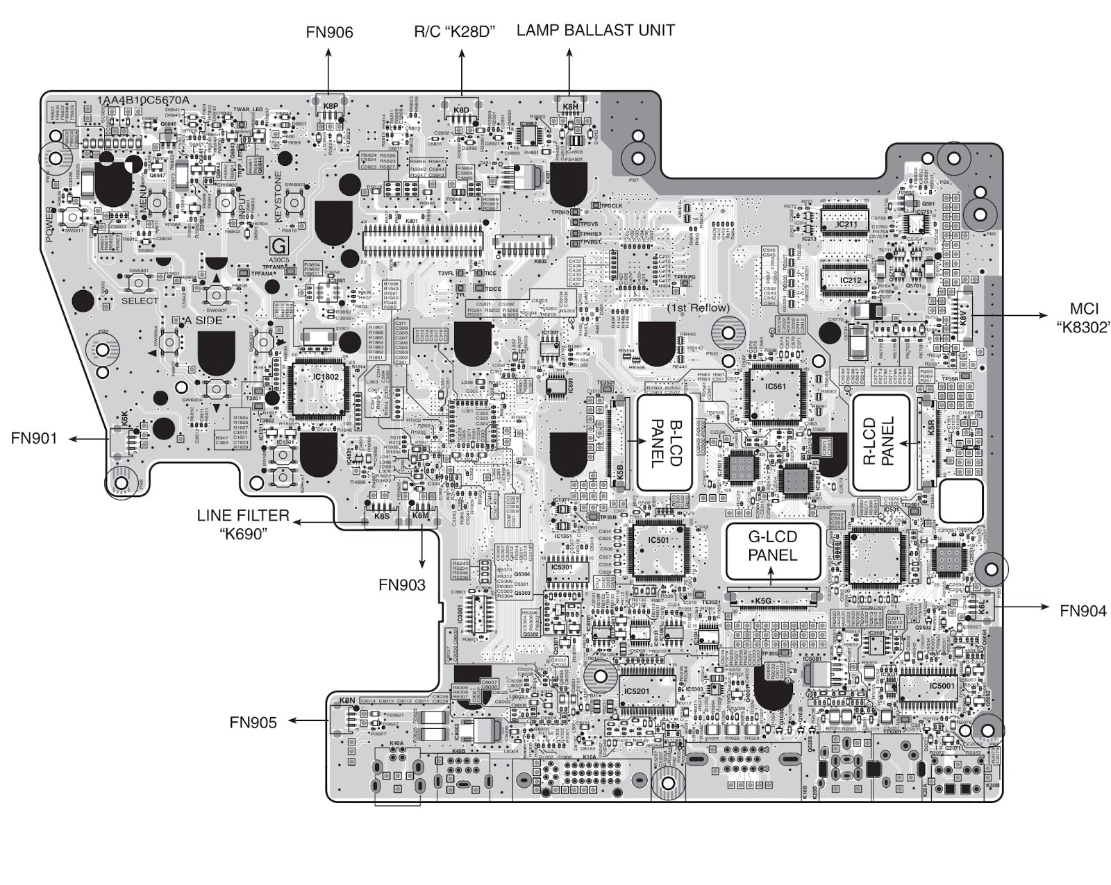 Electro help: SANYO PLC XU87 PROJECTOR - POWER SUPPLY - SCHEMATIC DIAGRAM