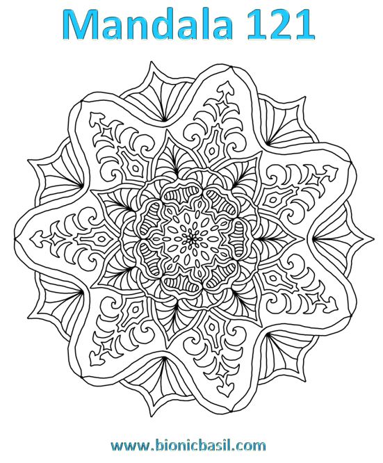 Mandalas on Monday ©BionicBasil® Colouring With Cats Mandala #121 Downloadable Image