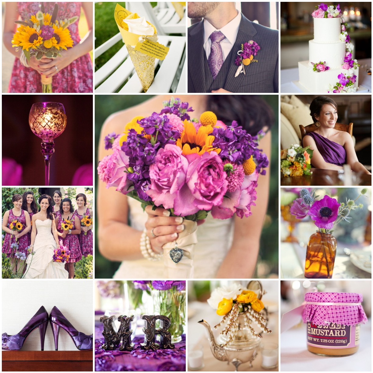 Pink, Purple & Golden Yellow Wedding | The Blushing Bride