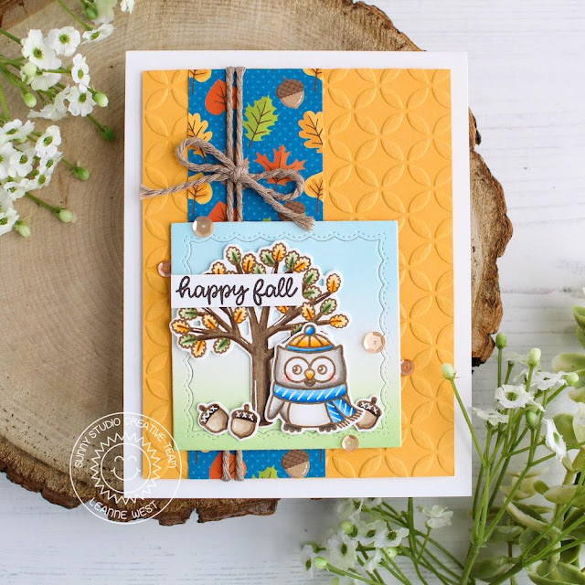 Sunny Studio Stamps: Moroccan Circles Woodsy Autumn Fancy Frames Fall Card by Eloise Blue
