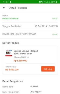 Pengalaman Beli Laptop di Tokopedia