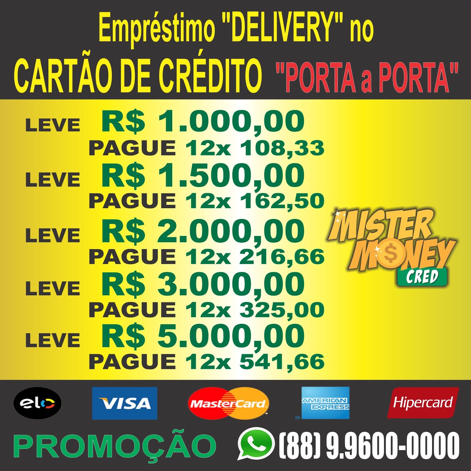 Empréstimo Com Limite Do Cartão De Crédito Empréstimo no Cartão de Credito "Delivery" - Promoção !!!! ~ Diário