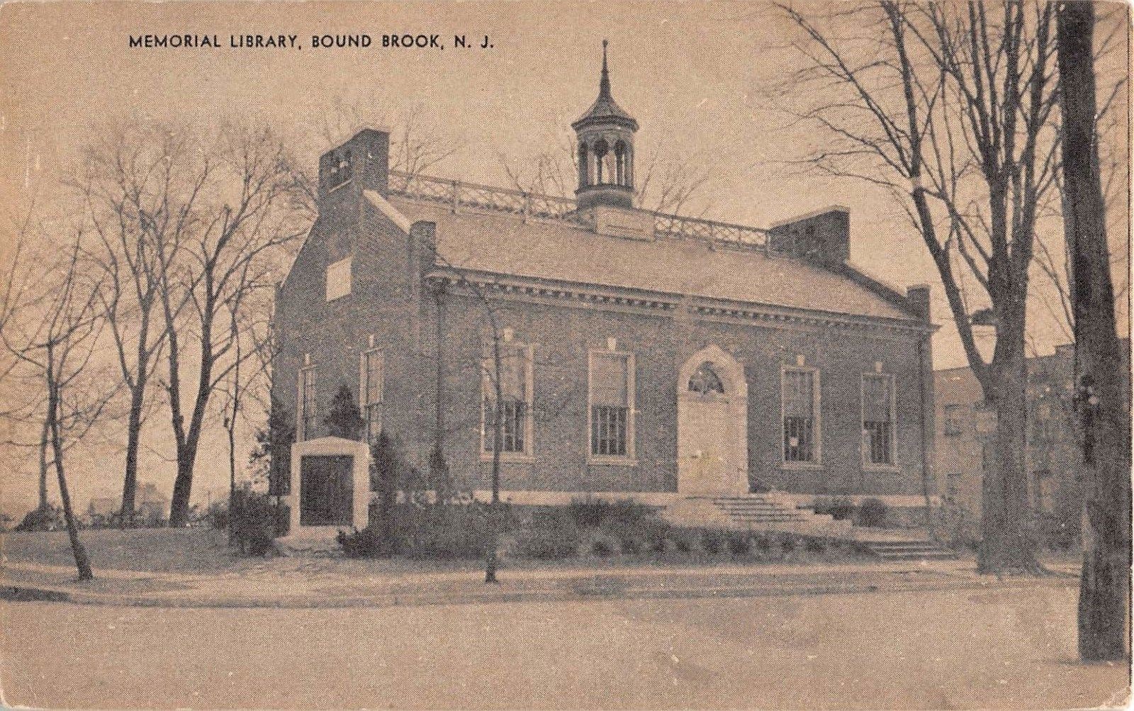 Library Postcards Memorial Library, Bound Brook, New Jersey