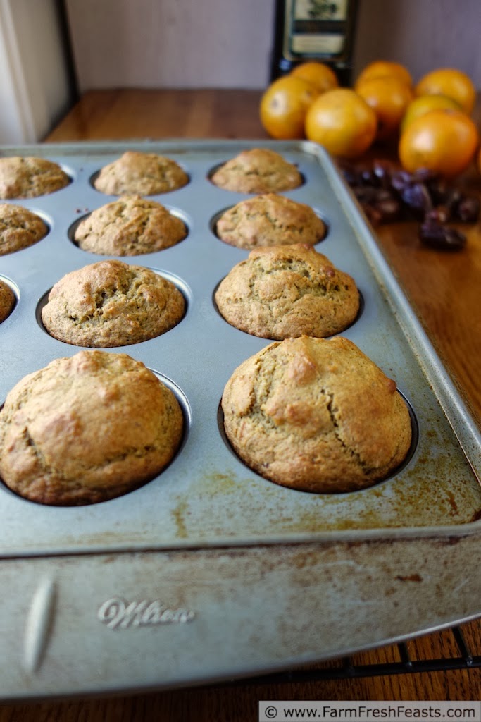 Orange Date Olive Oil Muffins | Farm Fresh Feasts