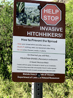 Weed spread awareness campain - Diamond Head State Monument trail, Oahu, HI