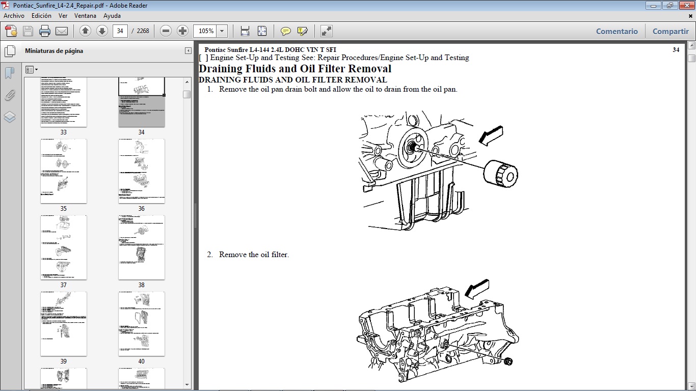 Manuales de Taller de PONTIAC: Pontiac SUNFIRE L4 2.4 1996-2002
