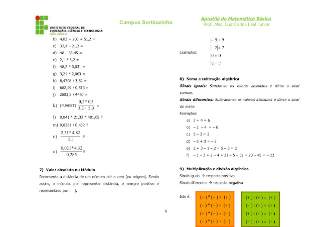 APOSTILA MATEMÁTICA BÁSICA