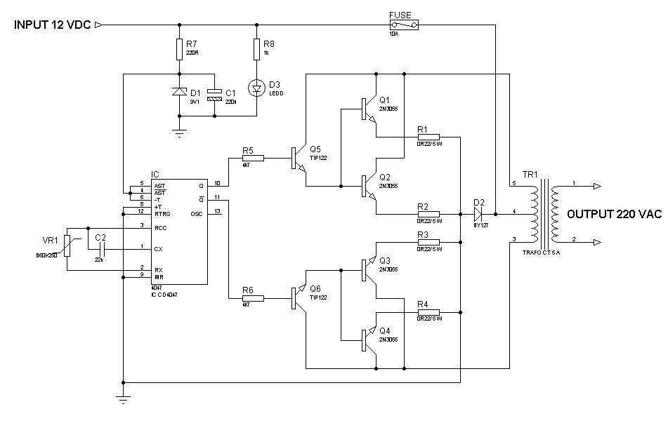 Telekomunikasi dan Hobi Inverter sederhana 60 Watt