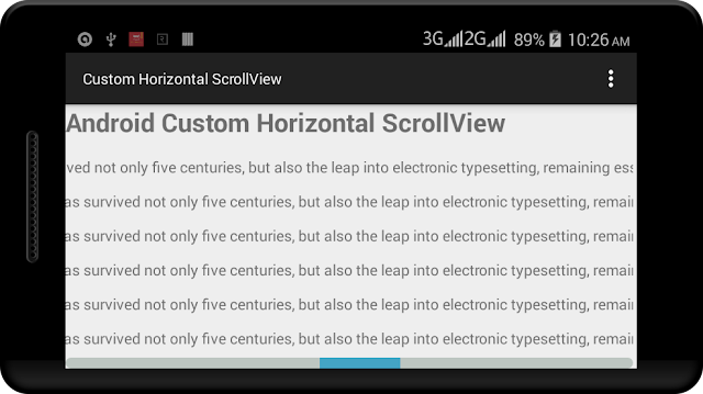 Android Custom Horizontal ScrollView Example