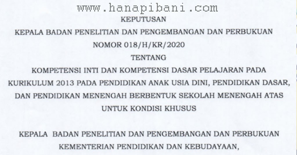 Download Ki Dan Kd Kurikulum 2013 Semua Jenjang Untuk Kondisi Khusus