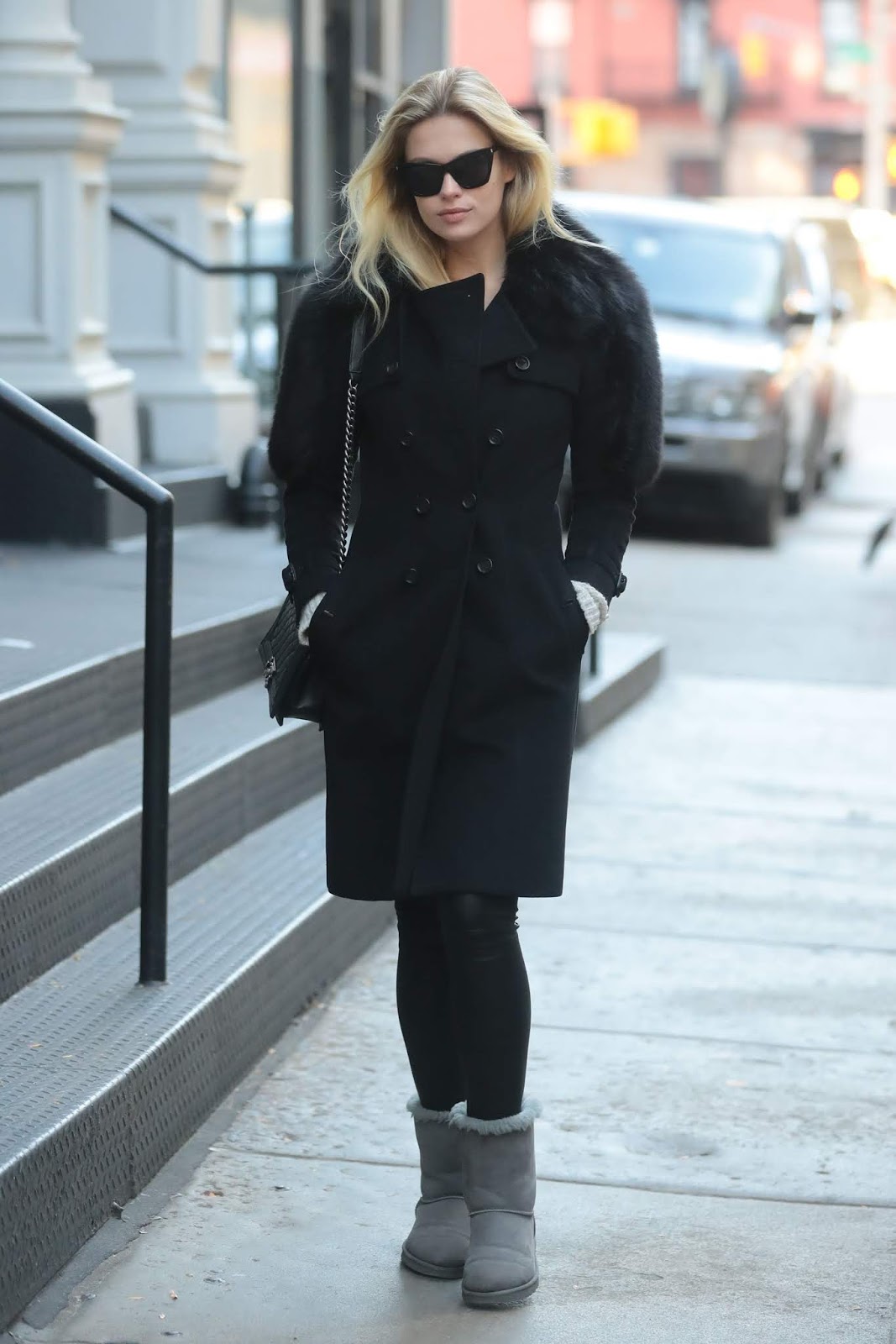 Lada Kravchenko steps out in all black for Black Friday in New York 11