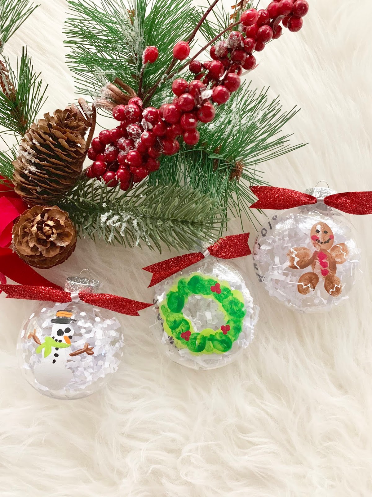 Teacher Gifts: DIY Christmas Hand-Painted Clear Plastic Ornaments