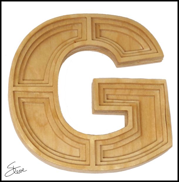 Scrollsaw Layered Alphabet and Numbers Scroll Saw Pattern.