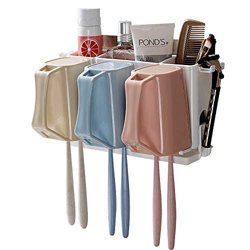 Wall Mounted Magic Sticker Series Toothbrush Holder Plastic Bathroom