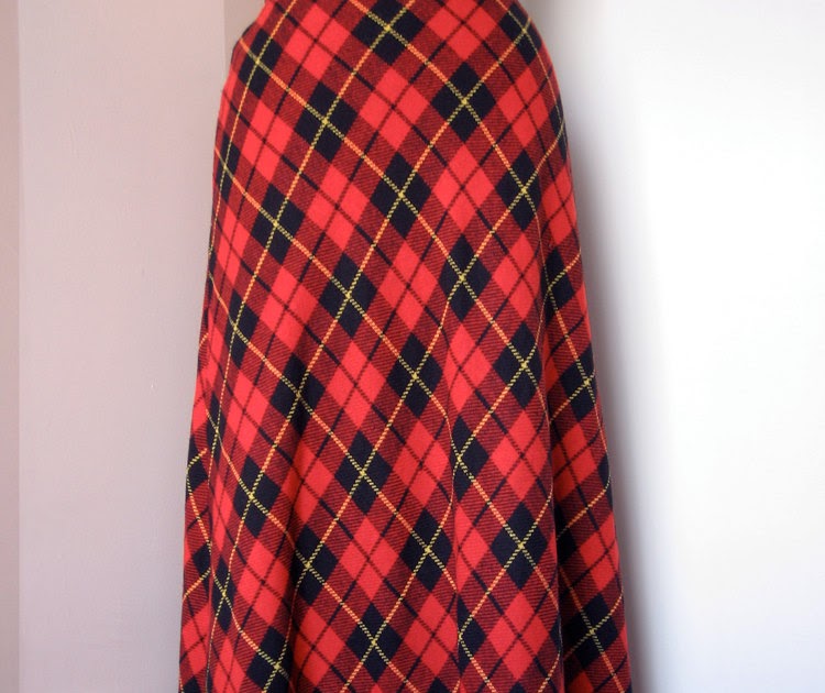 LoveTheSeventies: RED & BLACK WOOL PLAID CHRISTMAS MAXI SKIRT 70's STYLE