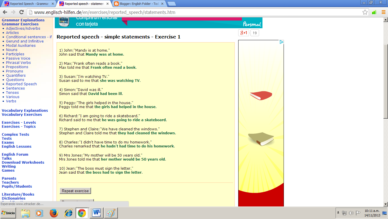English Folder English Hilfen