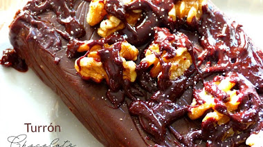 Turrón de chocolate con nueces casero
