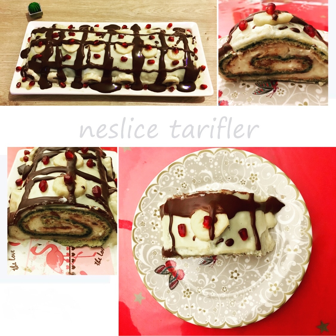 Neslice Tarifler ♪♫♪ ! Pandispanyası Ispanaklı Muzlu Rulo Pasta