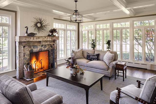 sunrooms with fireplaces 