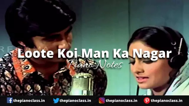 Loote Koi Man Ka Nagar Piano Notes - Abhimaan  