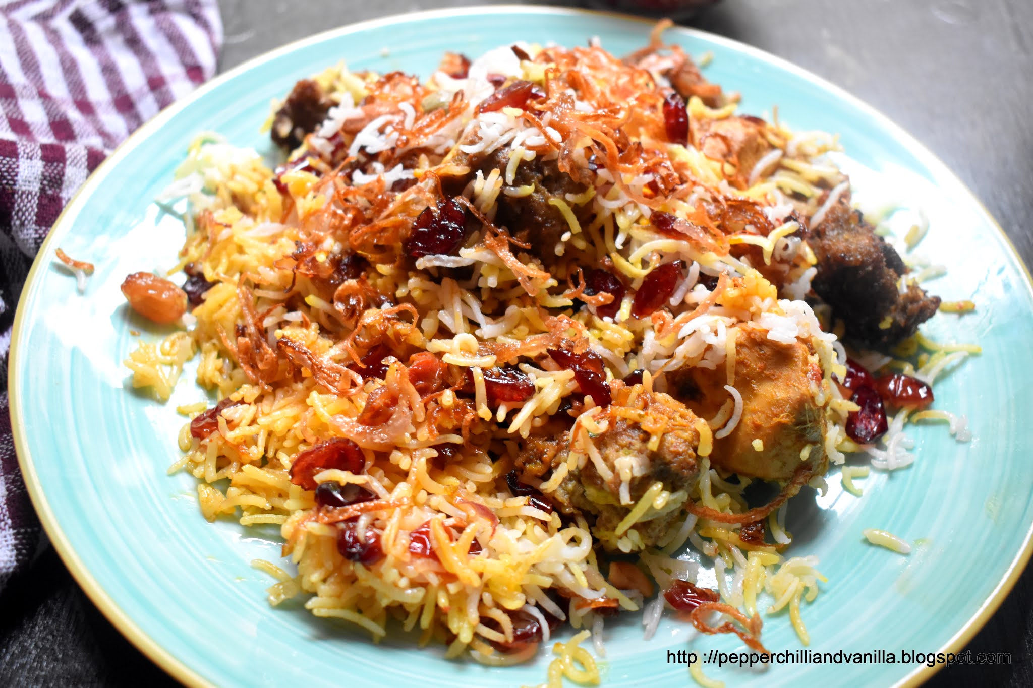 Berry Pulao /Chicken Berry Pulao Pepper, Chilli and Vanilla
