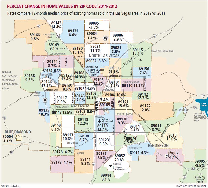 Northwest Las Vegas Zip Code Map