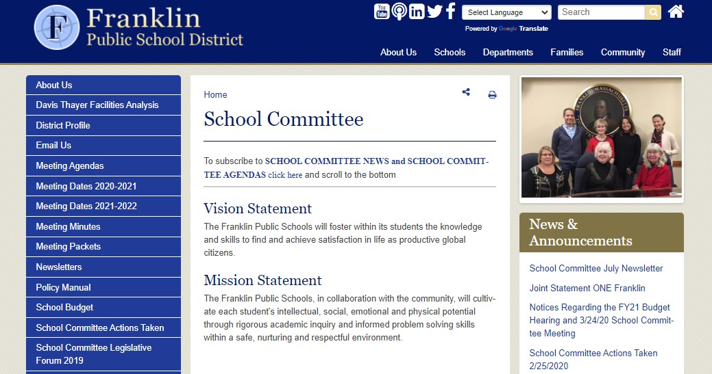 franklin-matters-next-franklin-ma-school-committee-meeting-july-27