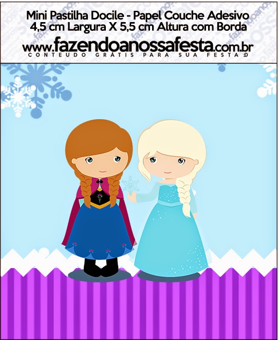 Frozen Niñas en Navidad: Etiquetas Candy Bar para Imprimir Gratis. Etiquetas de Frozen Niñas en Navidad para imprimir gratis.