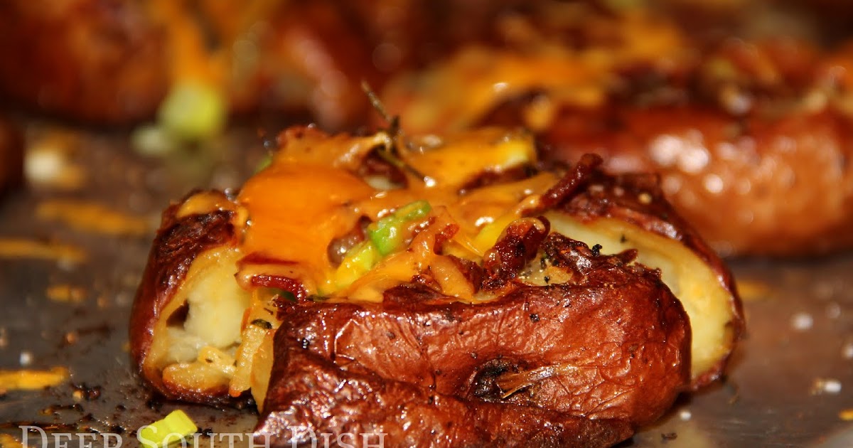 Bacon Fat Crispy Smashed Baby Potatoes - Simply Delicious
