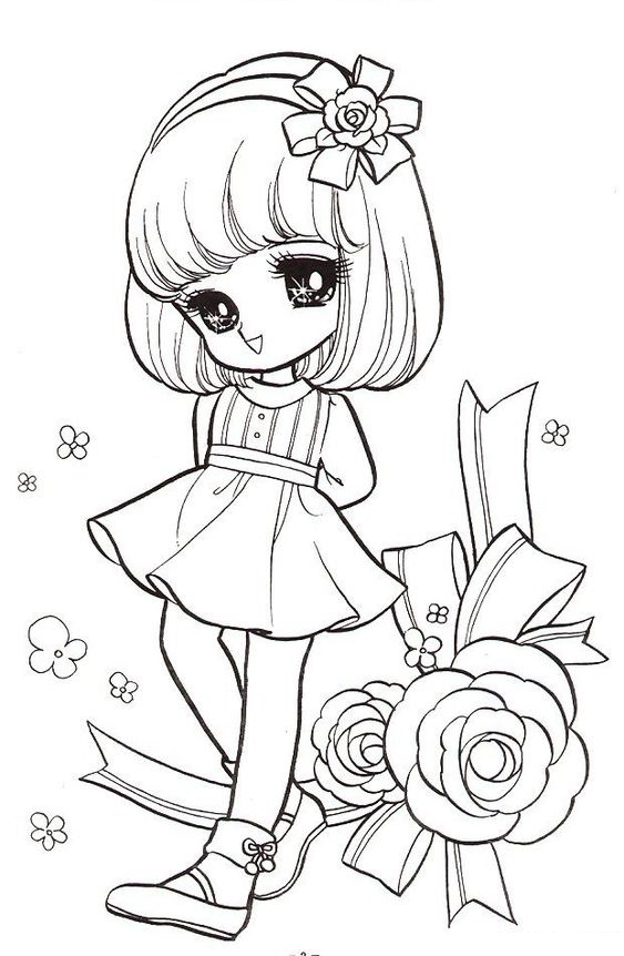 Tranh tô màu chibi 1