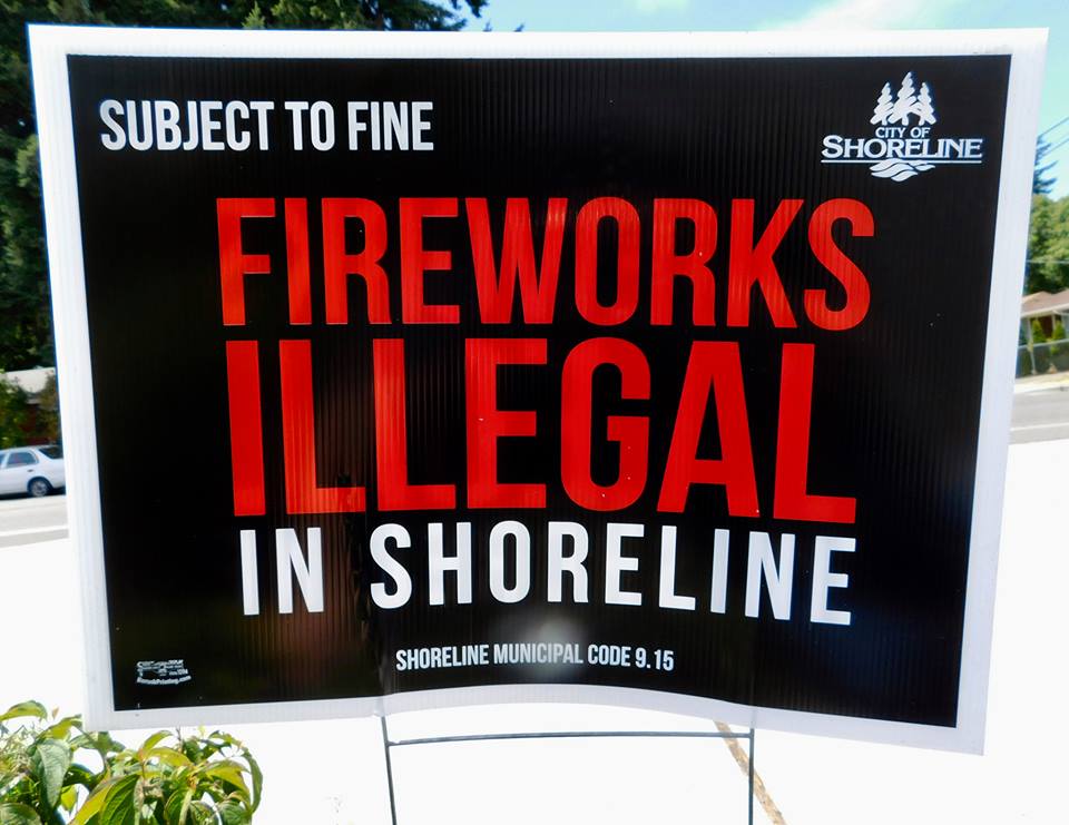 Shoreline Area News Fireworks illegal in Shoreline