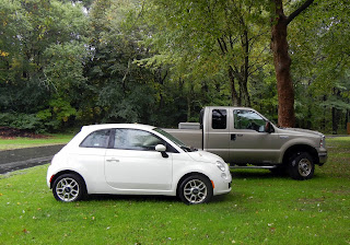 We rented Fiat 500 for the next month to save money on gas mileage and have a more enjoyable driving experience!