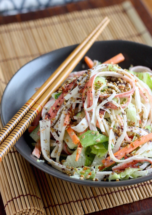 Kani Salad (Japanese Crab Salad) by SeasonWithSpice.com