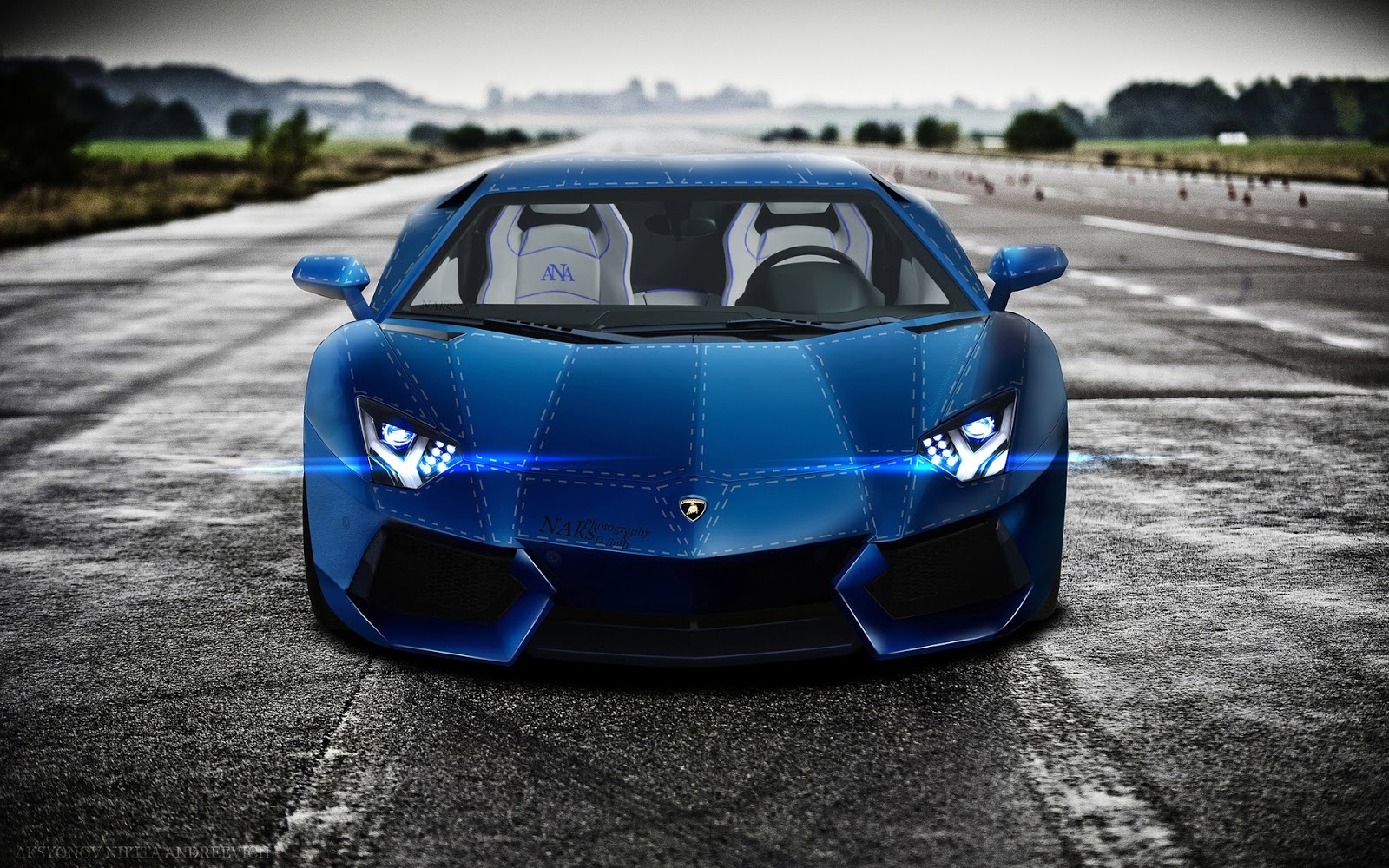 Blue Lamborghini Wallpaper on the Track